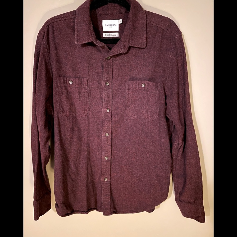 Goodfellow Large Herringbone Maroon and Black shirt.